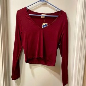 Live in the Moment Long Sleeve Fitted Crop Top